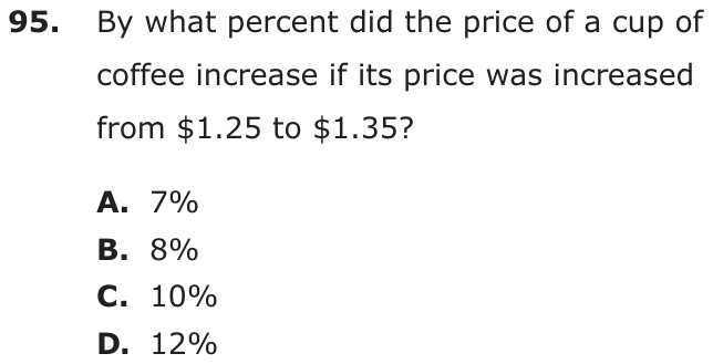 Question 95 as printed on page 86 of the DOE handbook.