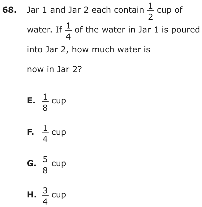 Question 68 as printed on page 78 of the DOE handbook.