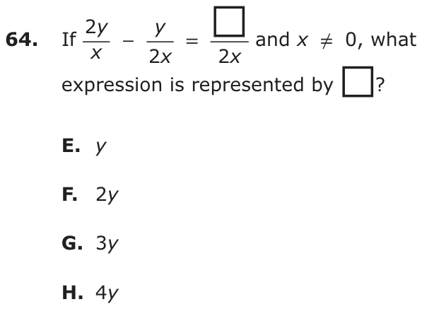 Question 64 as printed on page 77 of the DOE handbook.