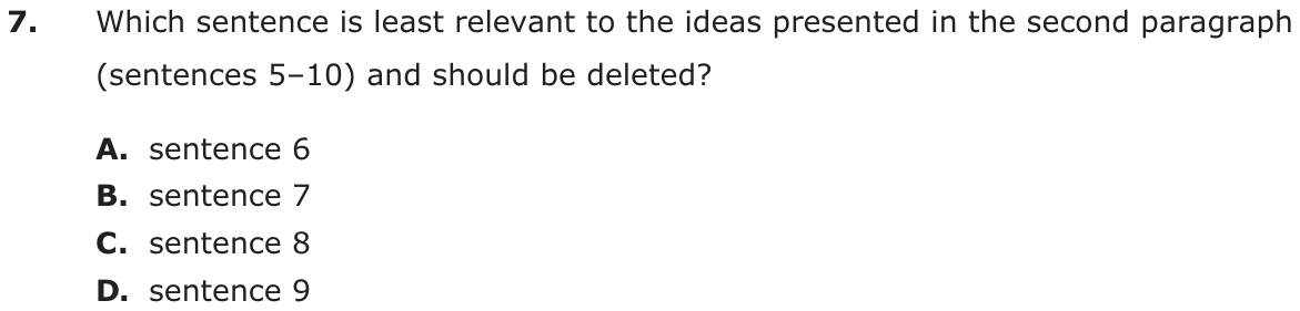 Question 7 as printed on page 164 of the DOE handbook.