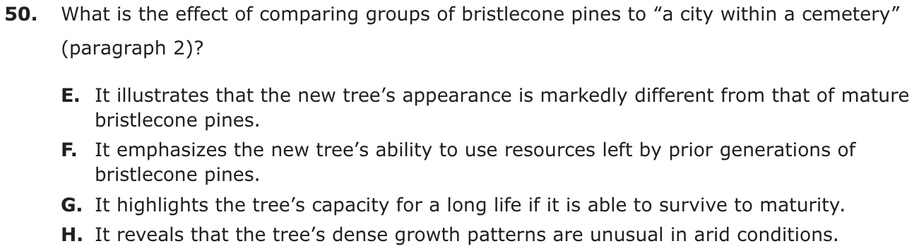 Question 50 as printed on page 194 of the DOE handbook.