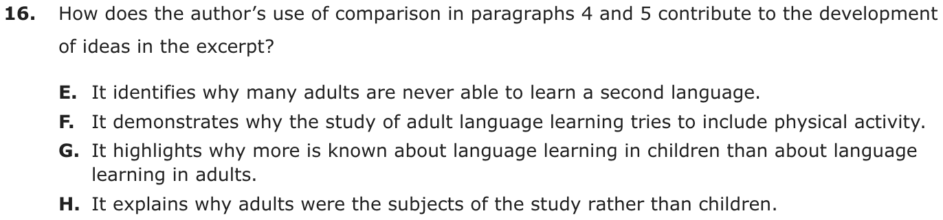 Question 16 as printed on page 173 of the DOE handbook.