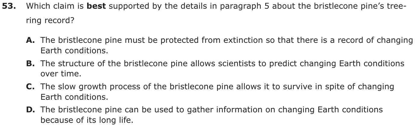 Question 53 as printed on page 195 of the DOE handbook.