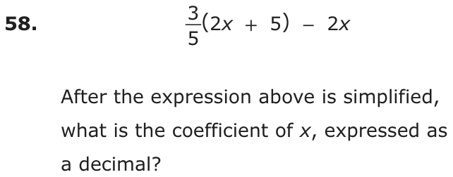 Question 58 as printed on page 198 of the DOE handbook.