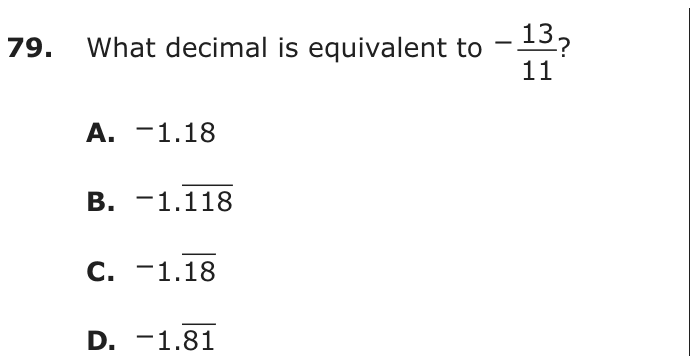Question 79 as printed on page 205 of the DOE handbook.