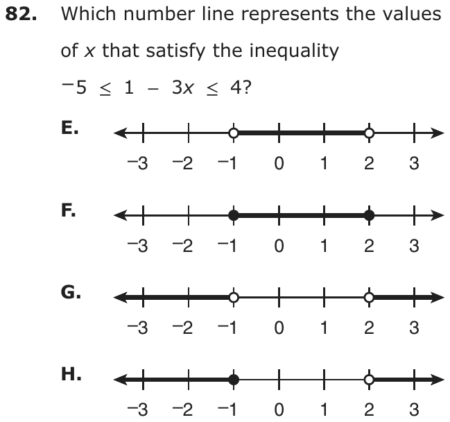 Question 82 as printed on page 206 of the DOE handbook.