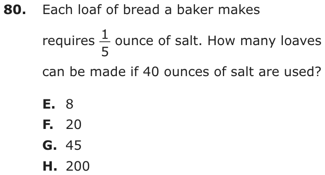 Question 80 as printed on page 205 of the DOE handbook.
