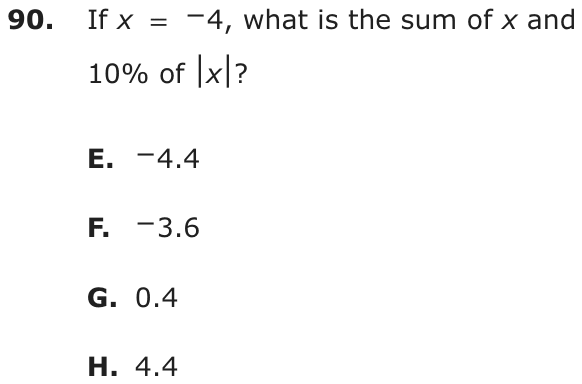 Question 90 as printed on page 209 of the DOE handbook.