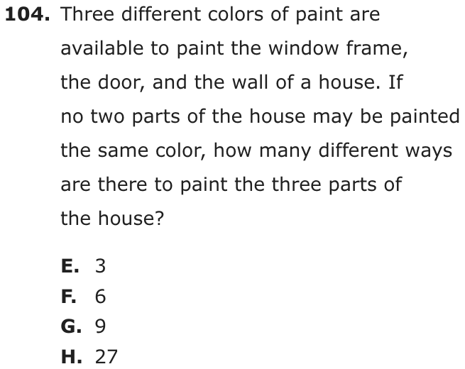 Question 104 as printed on page 212 of the DOE handbook.