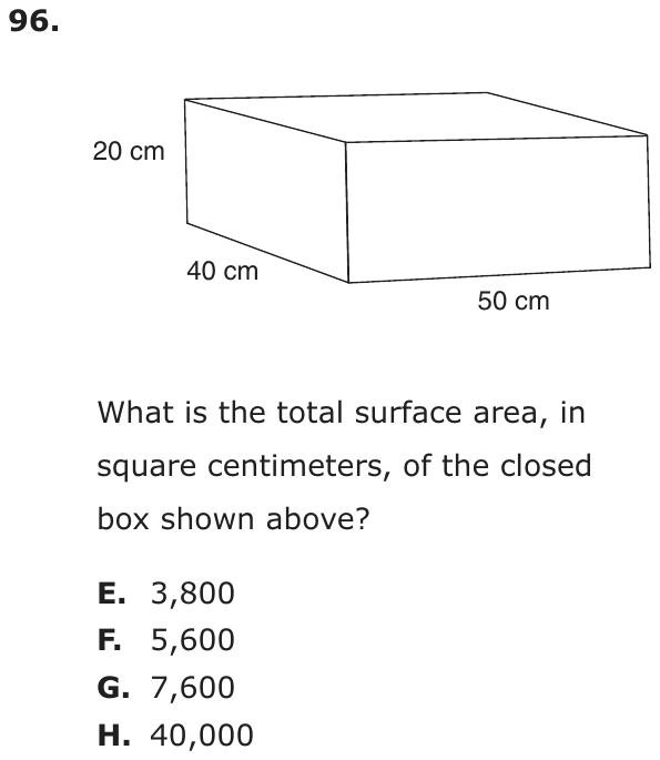 Question 96 as printed on page 210 of the DOE handbook.