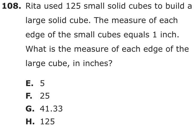 Question 108 as printed on page 213 of the DOE handbook.