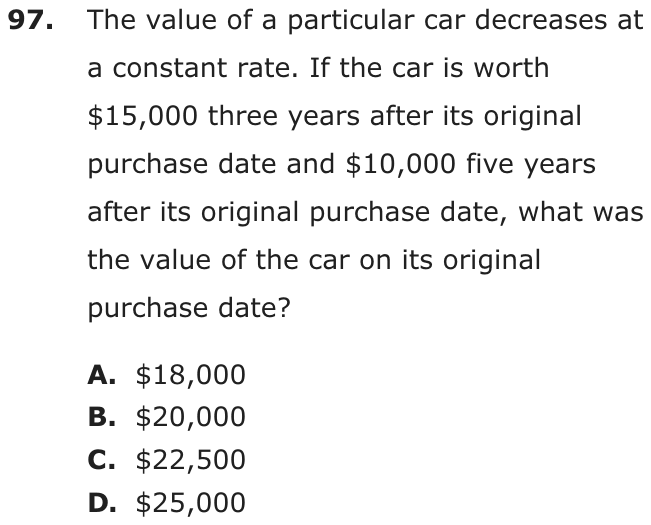 Question 97 as printed on page 210 of the DOE handbook.