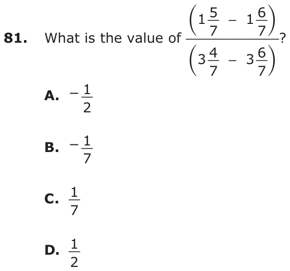 Question 81 as printed on page 205 of the DOE handbook.