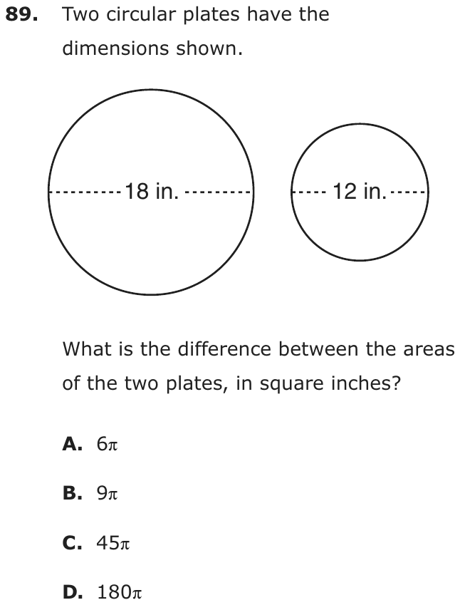 Question 89 as printed on page 208 of the DOE handbook.