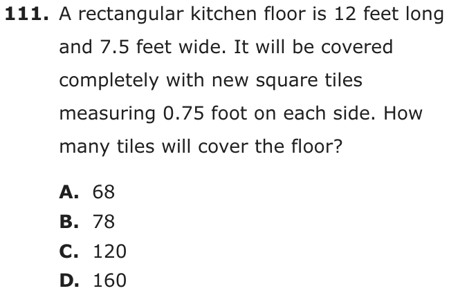 Question 111 as printed on page 214 of the DOE handbook.