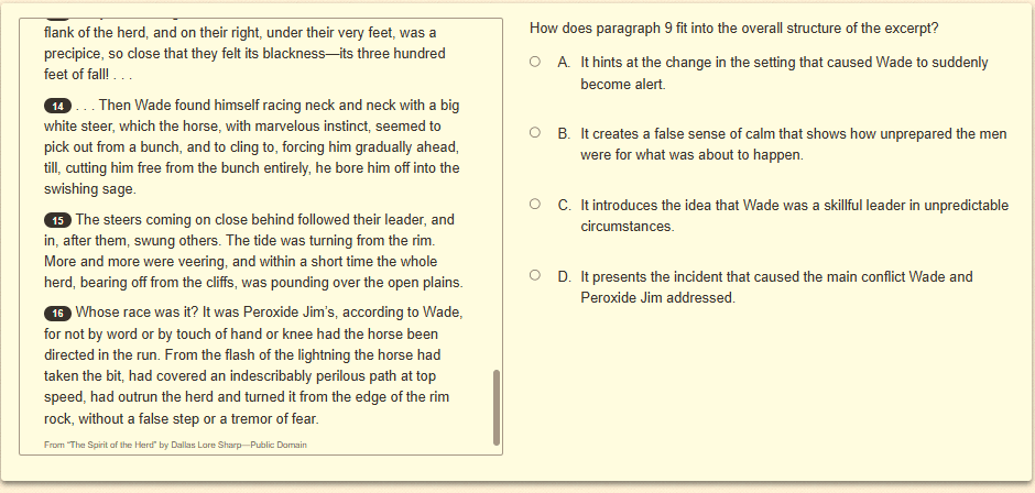 Question 37 as shown on the screen of the DOE’s digital test.