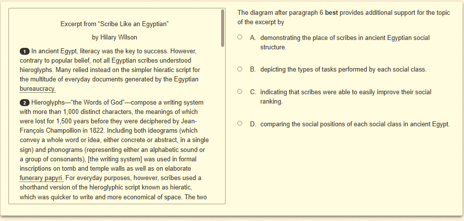 Question 14 as shown on the screen of the DOE’s digital test.