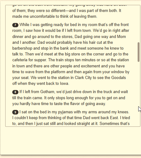 The passage “Excerpt from Winter Wheat” as shown on the DOE’s digital test, screen 3 of 7.