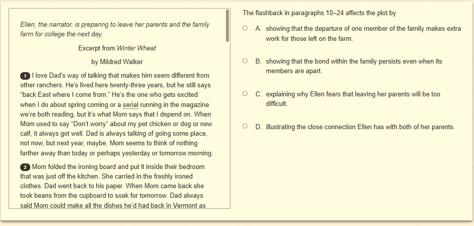 Question 22 as shown on the screen of the DOE’s digital test.
