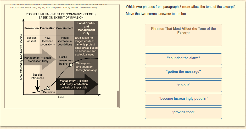 Question 3 as shown on the screen of the DOE’s digital test.