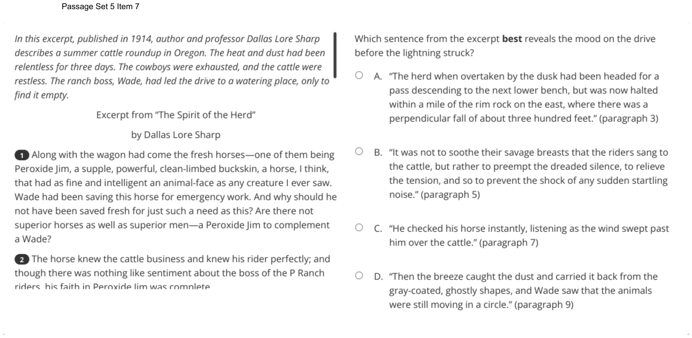 Question 35 as shown on the DOE’s digital test, page 48 of its printable version.