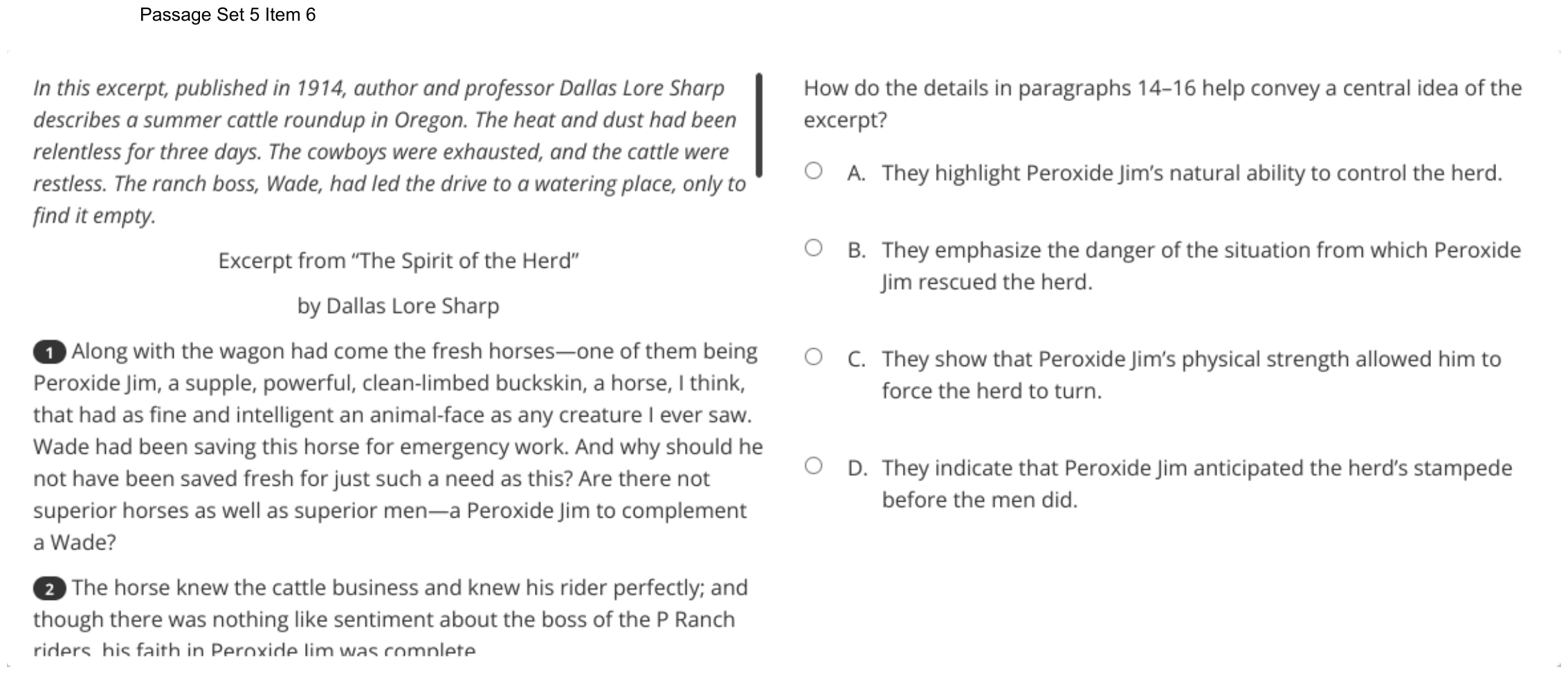 Question 34 as shown on the DOE’s digital test, page 47 of its printable version.