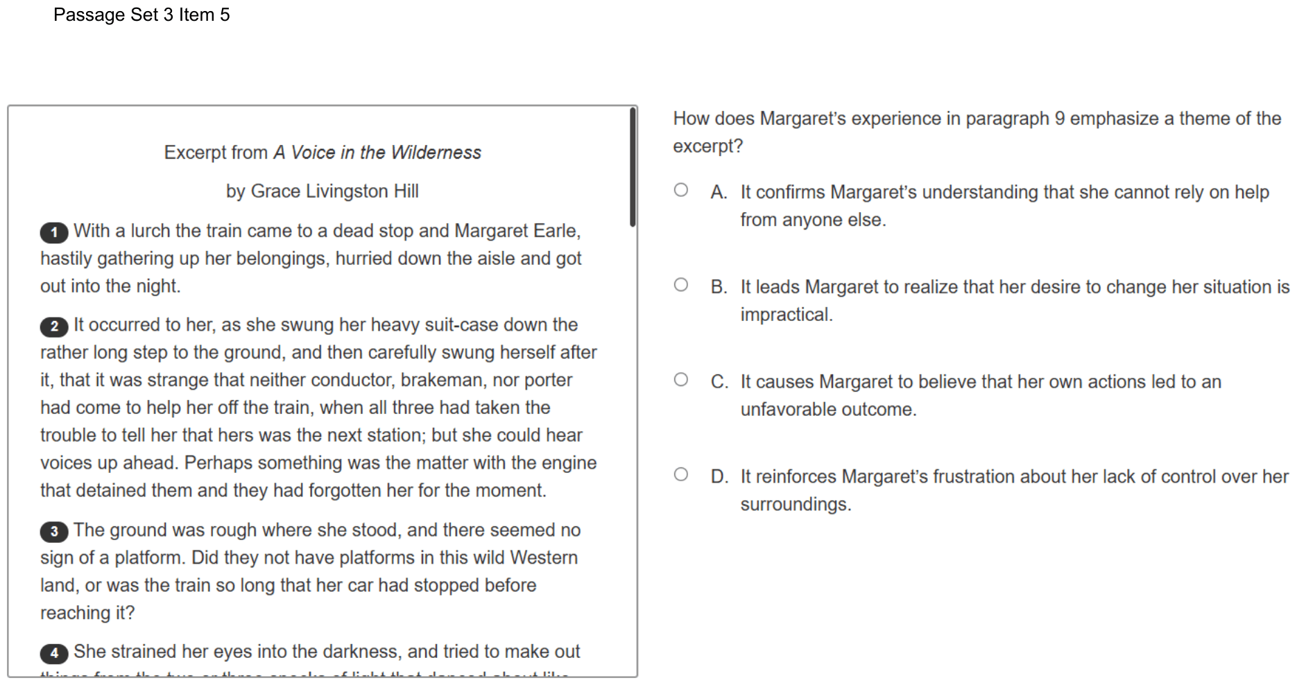 Question 18 as shown on the DOE’s digital test, page 26 of its printable version.