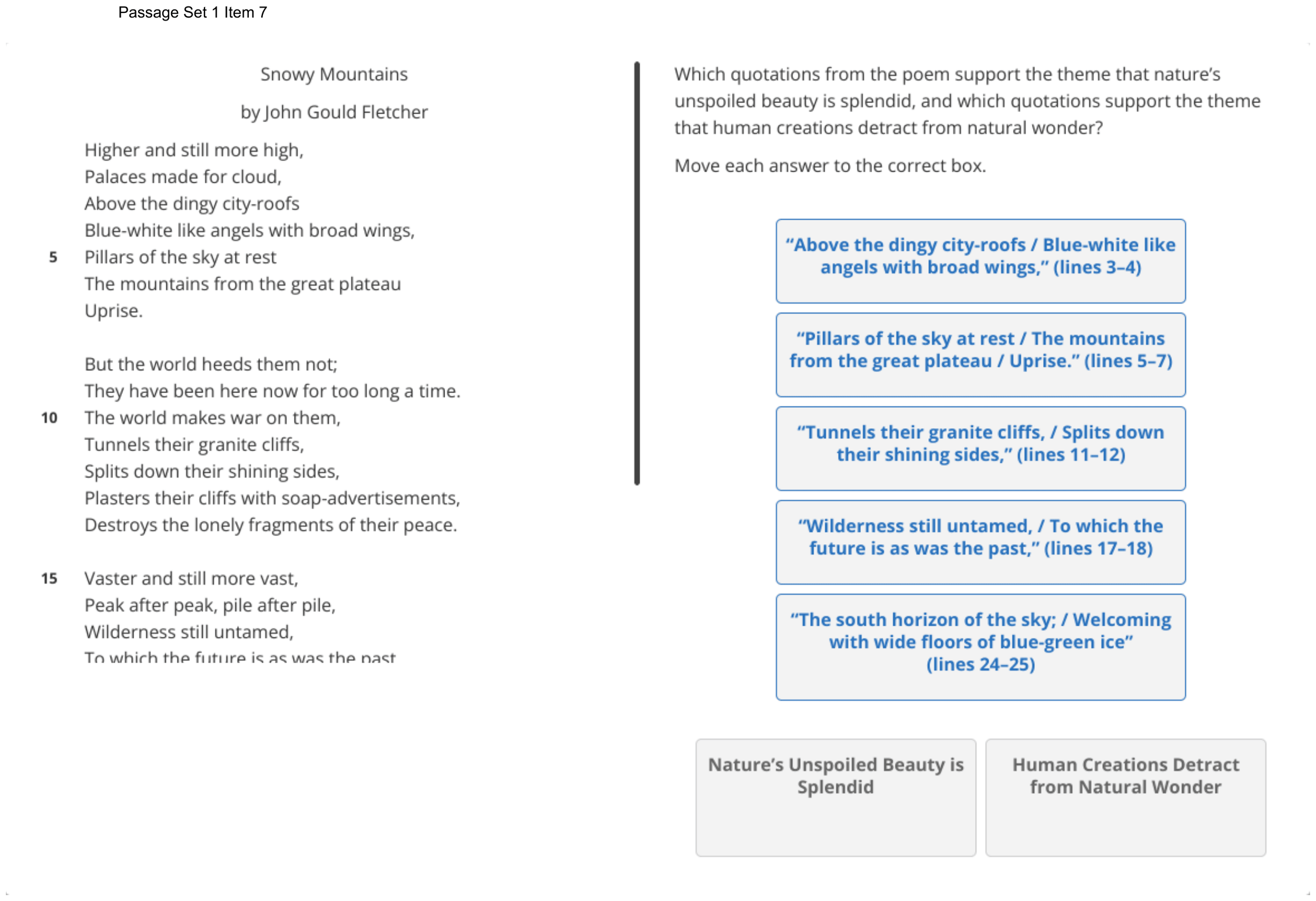 Question 7 as shown on the DOE’s digital test, page 10 of its printable version.