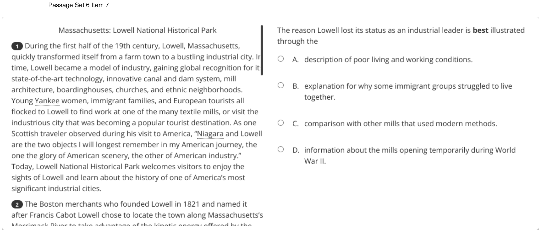 Question 42 as shown on the DOE’s digital test, page 57 of its printable version.
