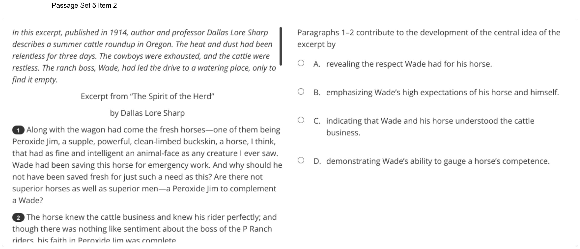 Question 30 as shown on the DOE’s digital test, page 43 of its printable version.