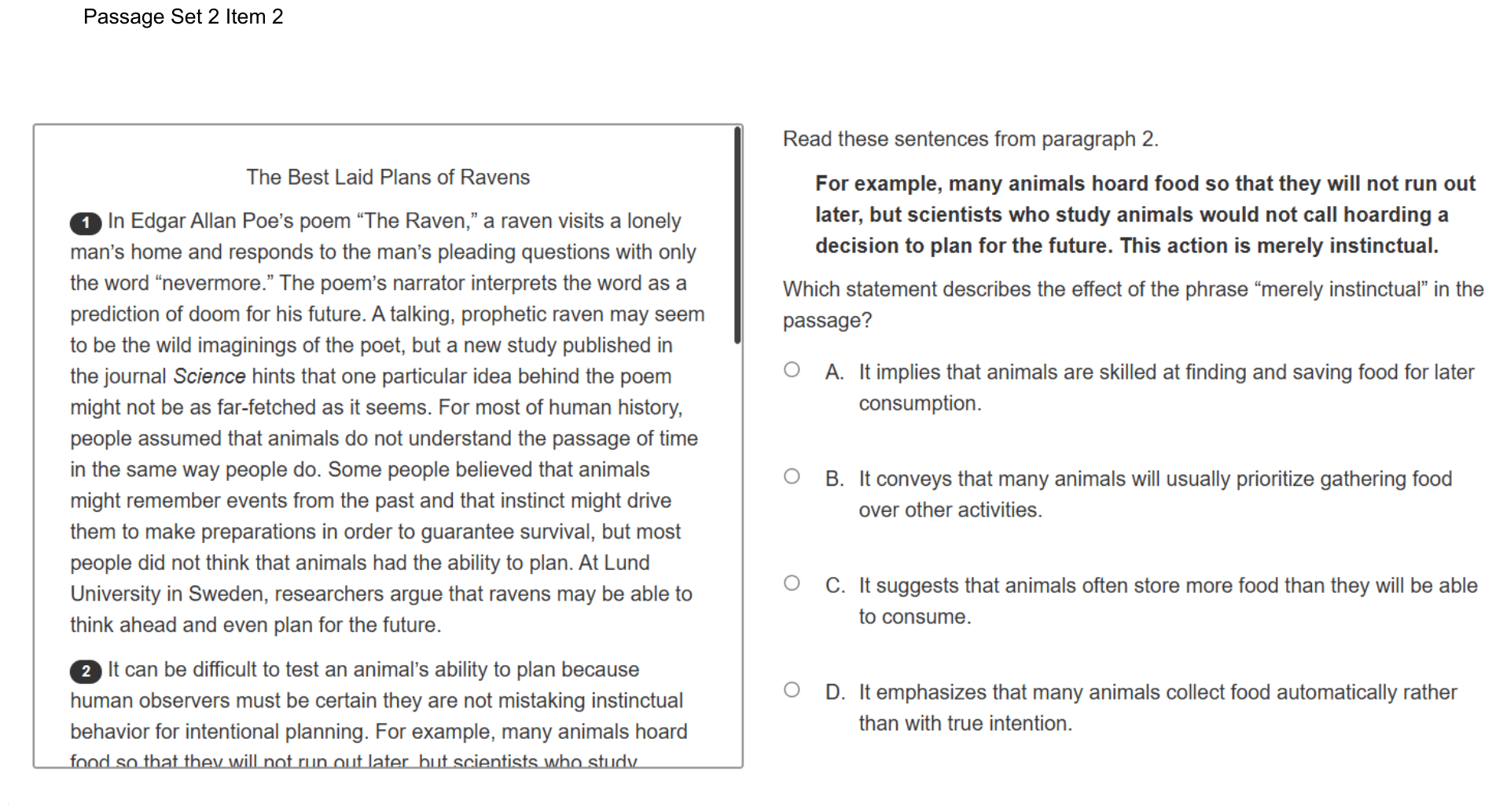 Question 9 as shown on the DOE’s digital test, page 14 of its printable version.