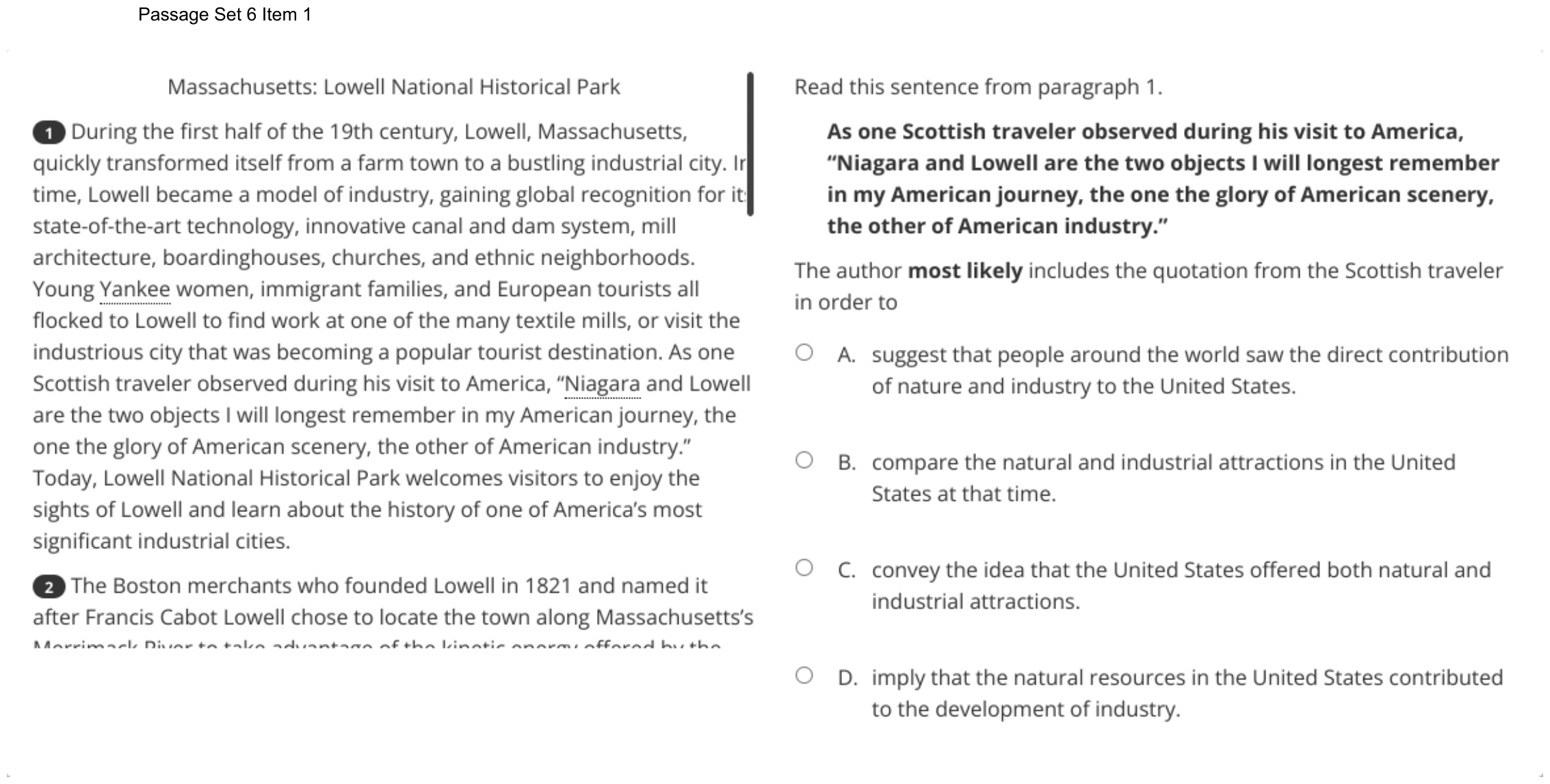 Question 36 as shown on the DOE’s digital test, page 51 of its printable version.