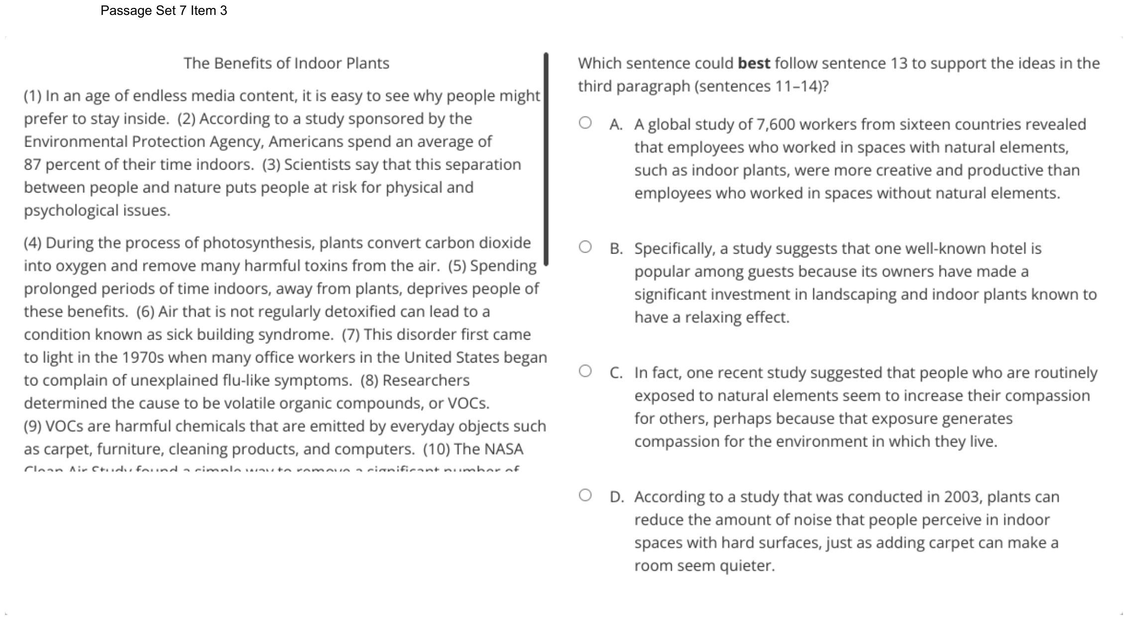 Question 45 as shown on the DOE’s digital test, page 63 of its printable version.