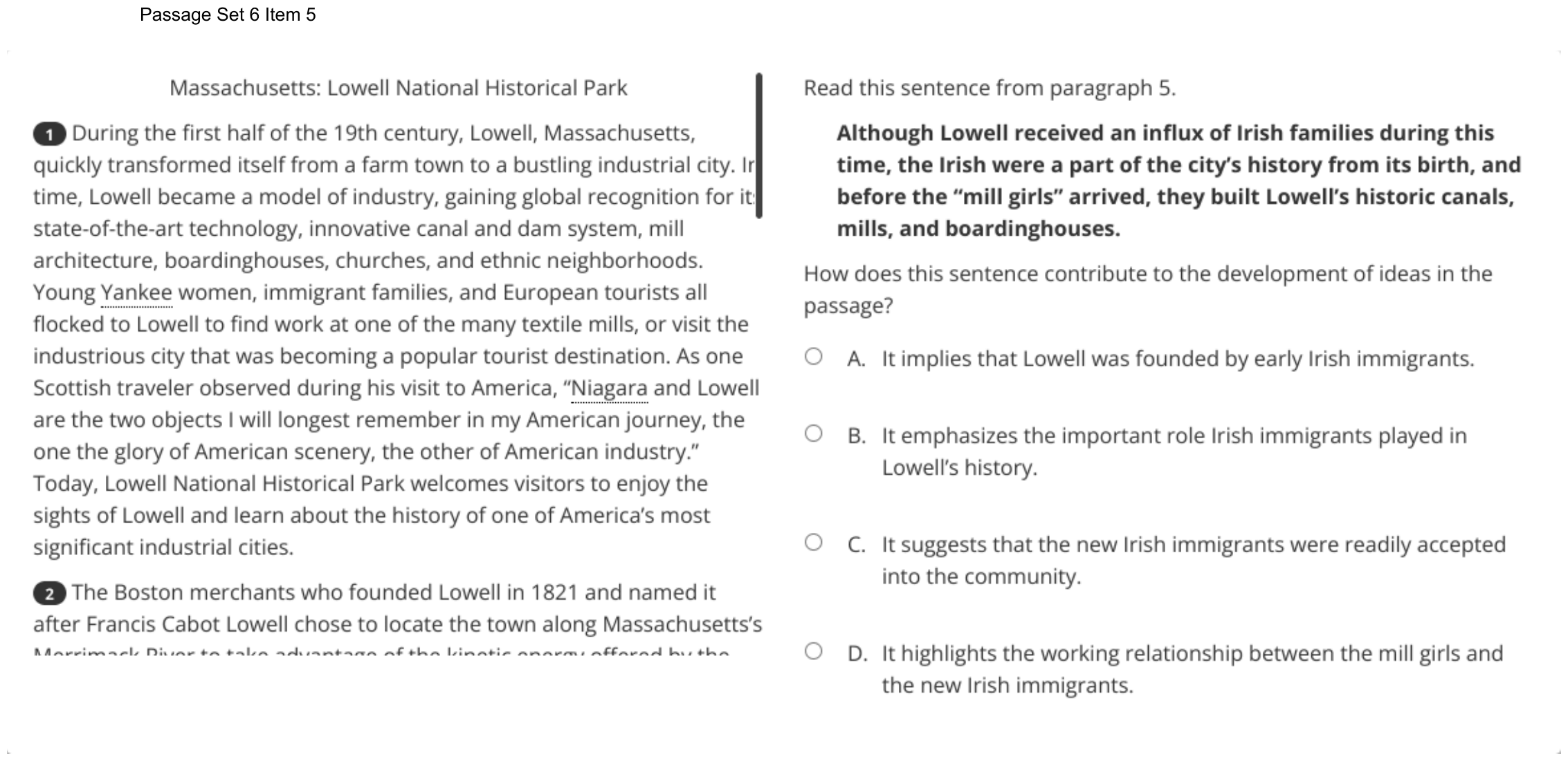 Question 40 as shown on the DOE’s digital test, page 55 of its printable version.
