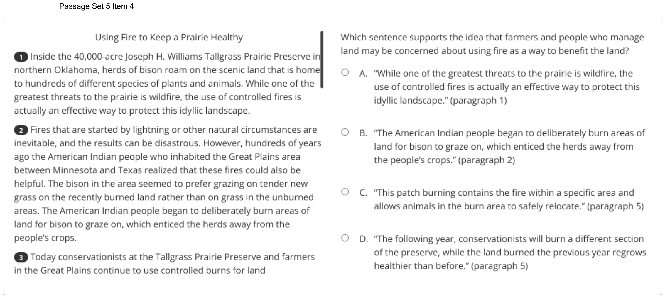 Question 32 as shown on the DOE’s digital test, page 45 of its printable version.