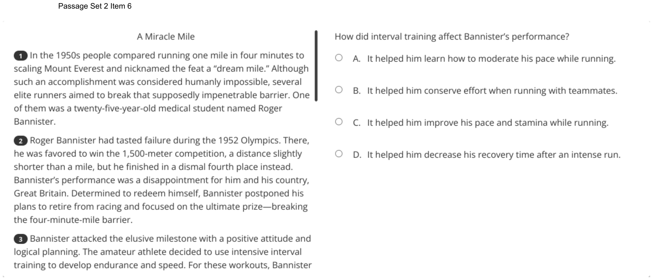 Question 13 as shown on the DOE’s digital test, page 19 of its printable version.