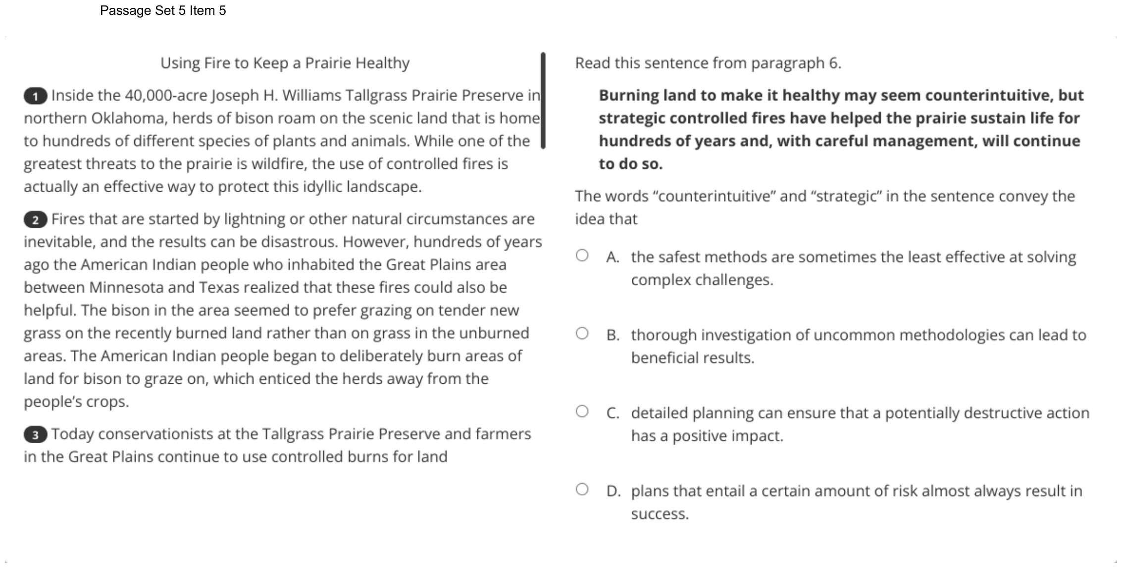 Question 33 as shown on the DOE’s digital test, page 46 of its printable version.