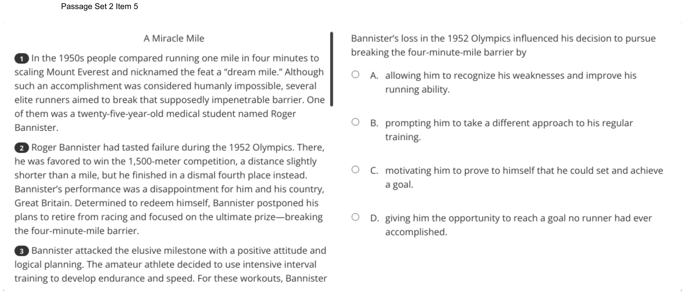 Question 12 as shown on the DOE’s digital test, page 18 of its printable version.