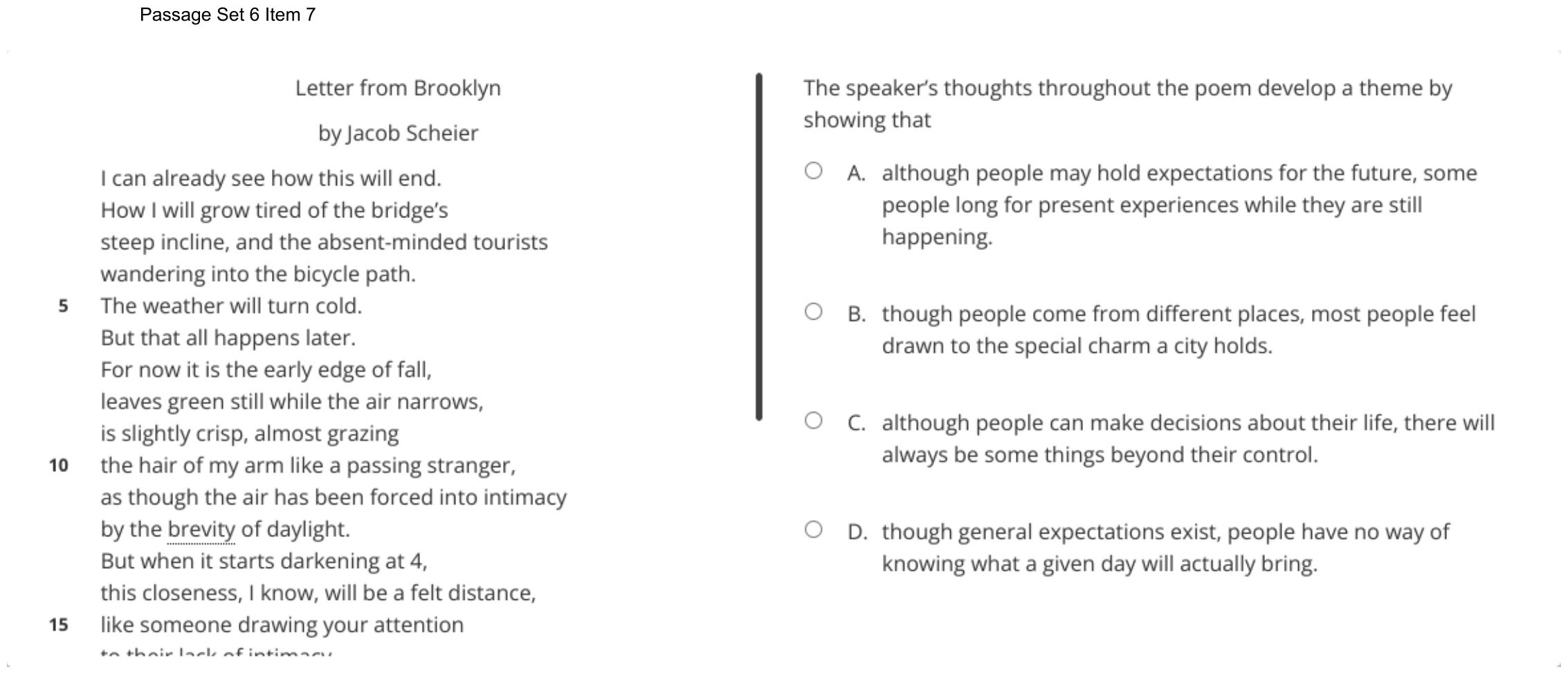 Question 42 as shown on the DOE’s digital test, page 57 of its printable version.