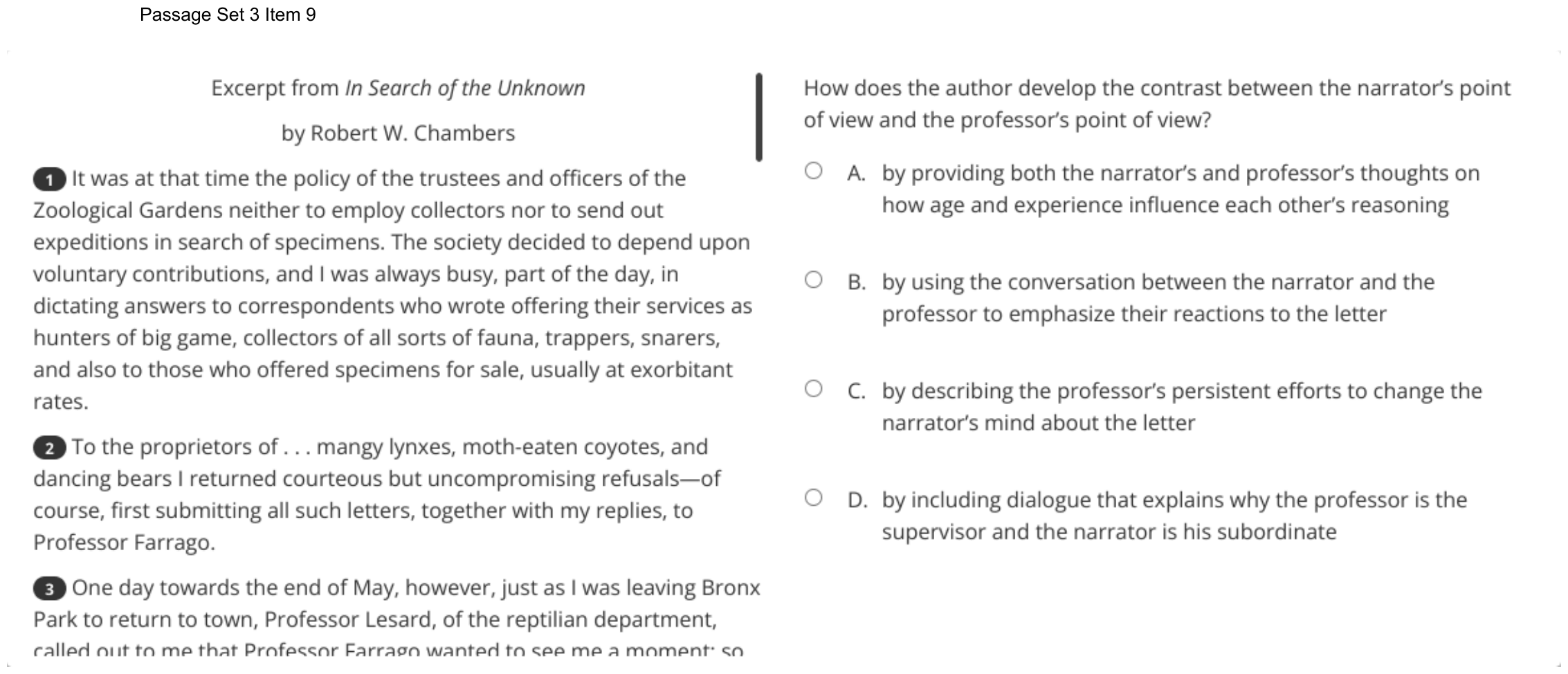 Question 22 as shown on the DOE’s digital test, page 30 of its printable version.