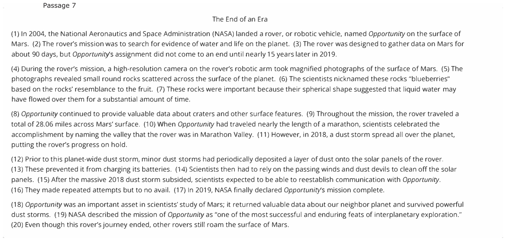 The passage “The End of an Era” as printed on page 60 of the DOE handbook.