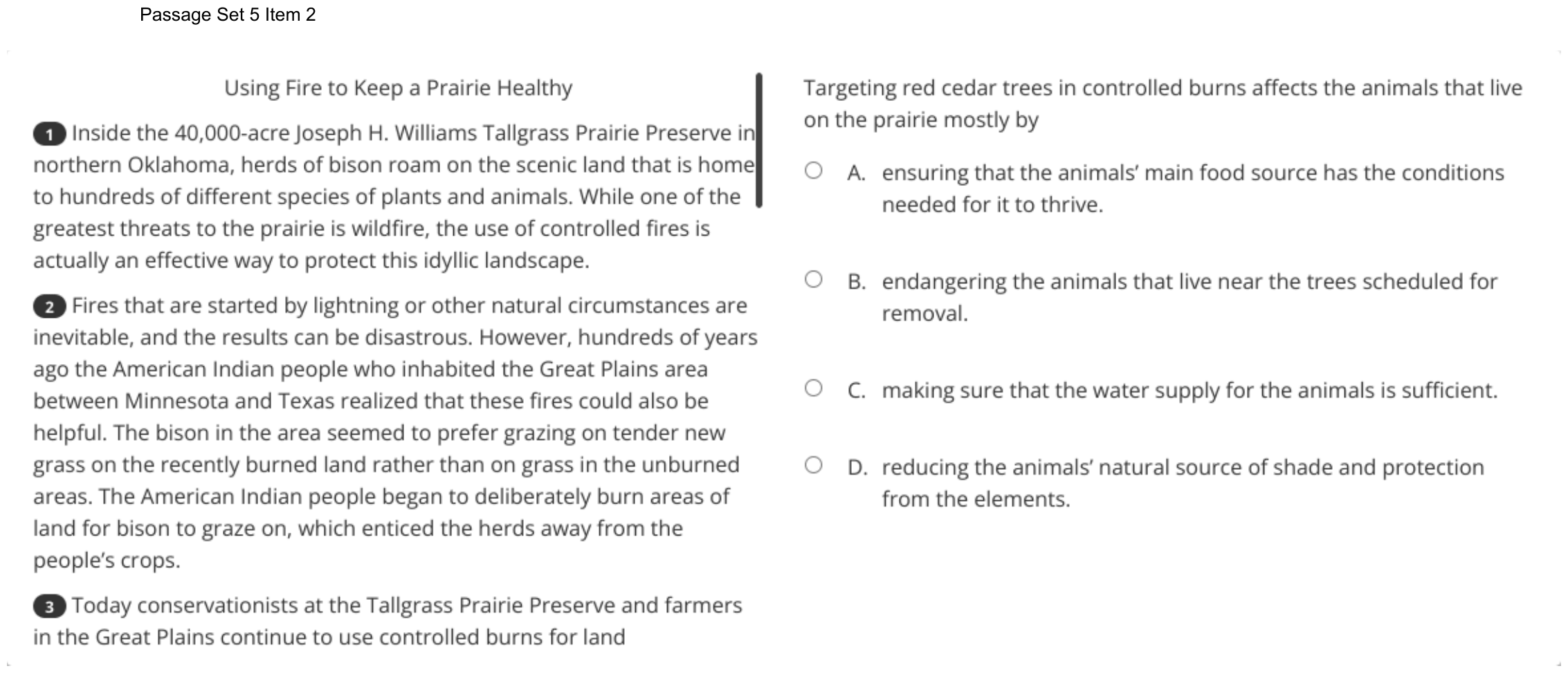 Question 30 as shown on the DOE’s digital test, page 43 of its printable version.
