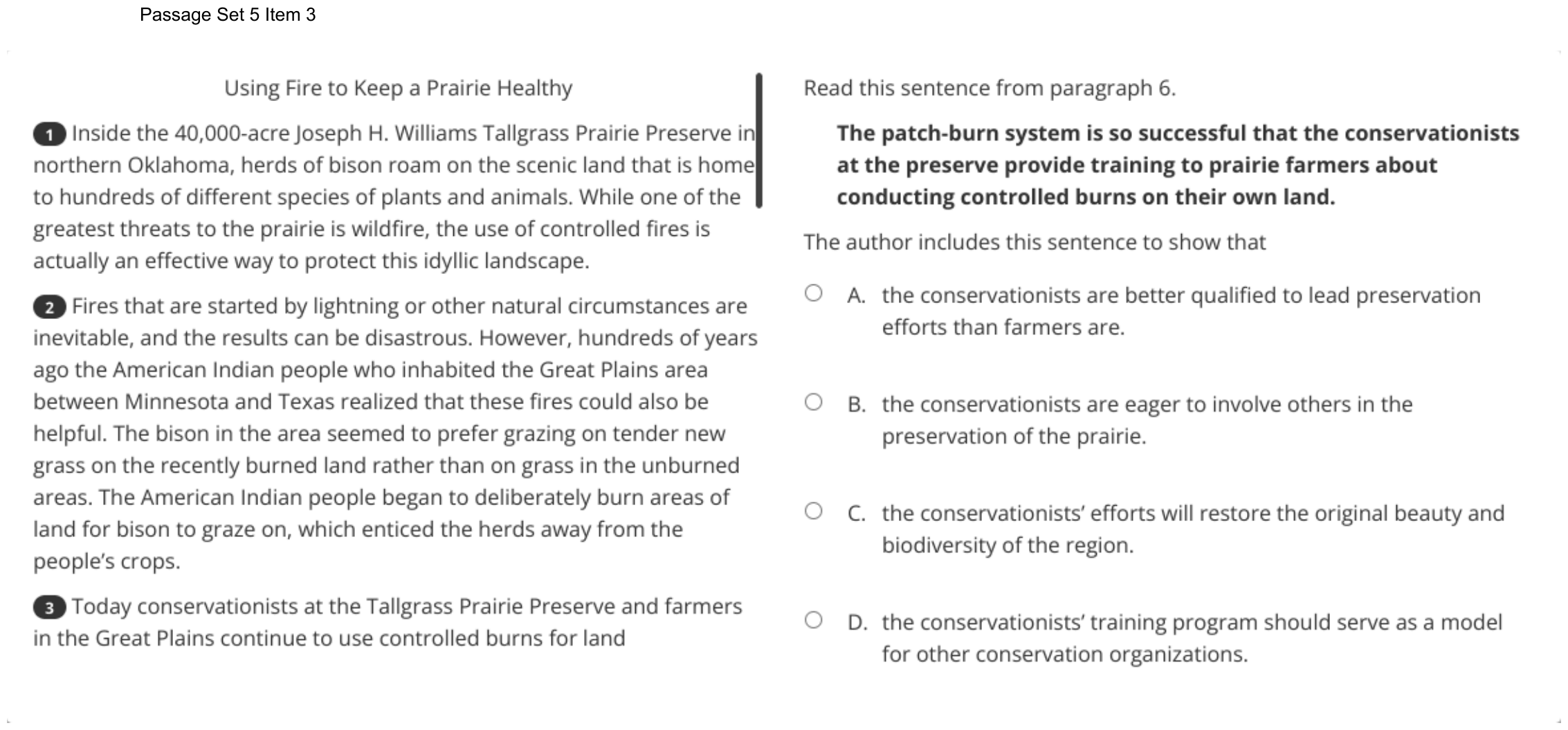 Question 31 as shown on the DOE’s digital test, page 44 of its printable version.