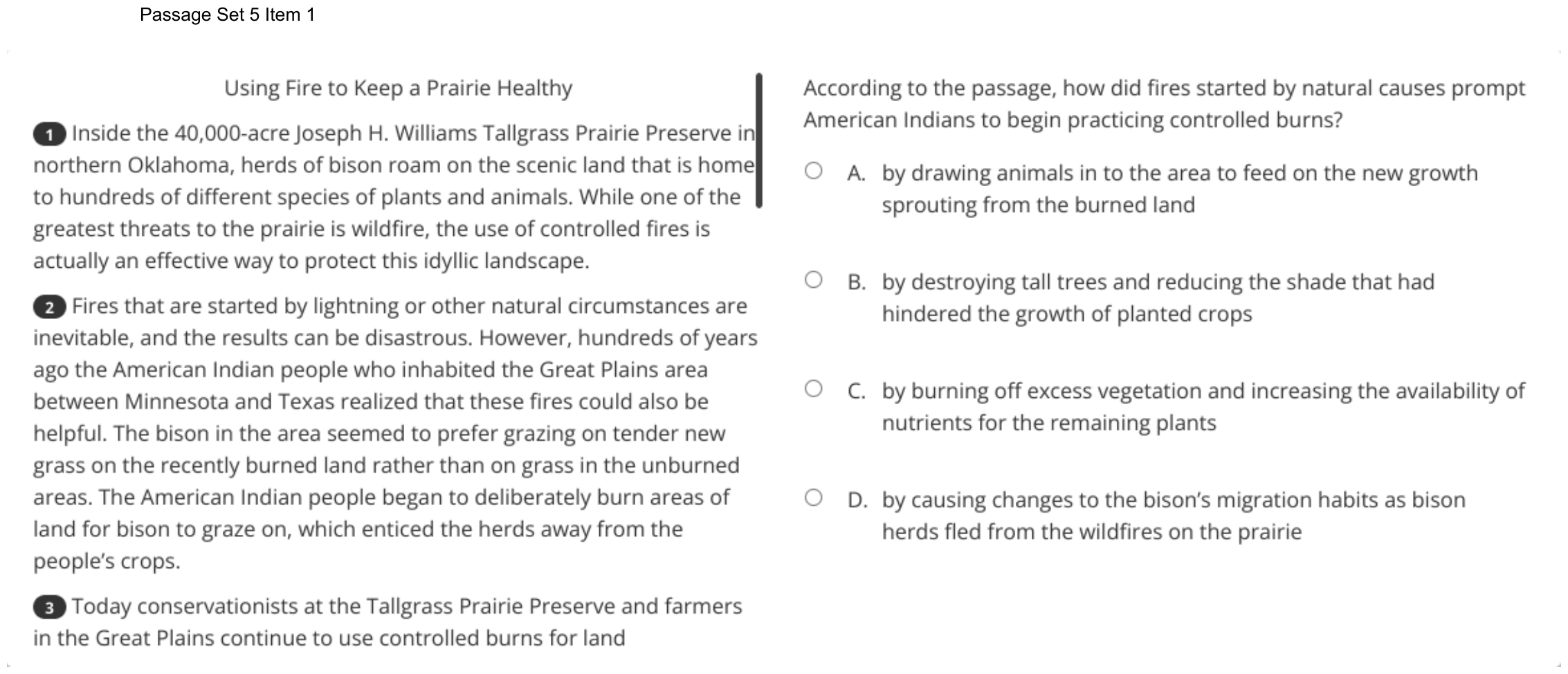 Question 29 as shown on the DOE’s digital test, page 42 of its printable version.