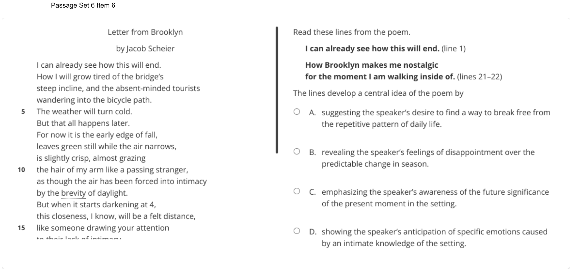 Question 41 as shown on the DOE’s digital test, page 56 of its printable version.