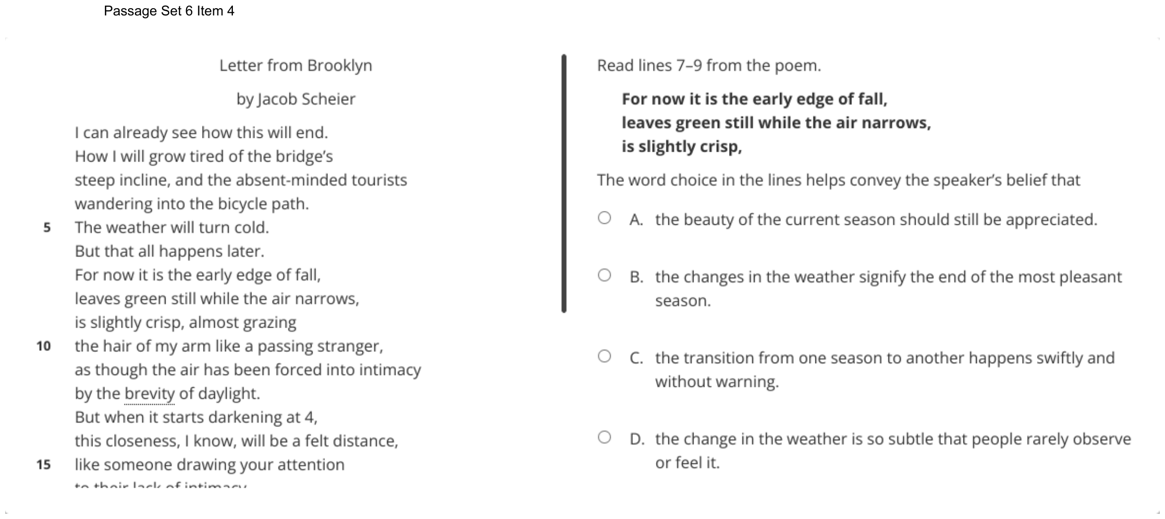 Question 39 as shown on the DOE’s digital test, page 54 of its printable version.
