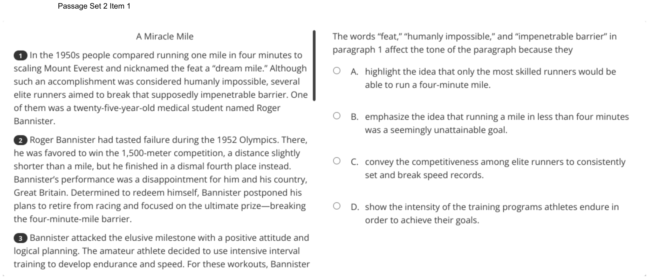 Question 8 as shown on the DOE’s digital test, page 14 of its printable version.