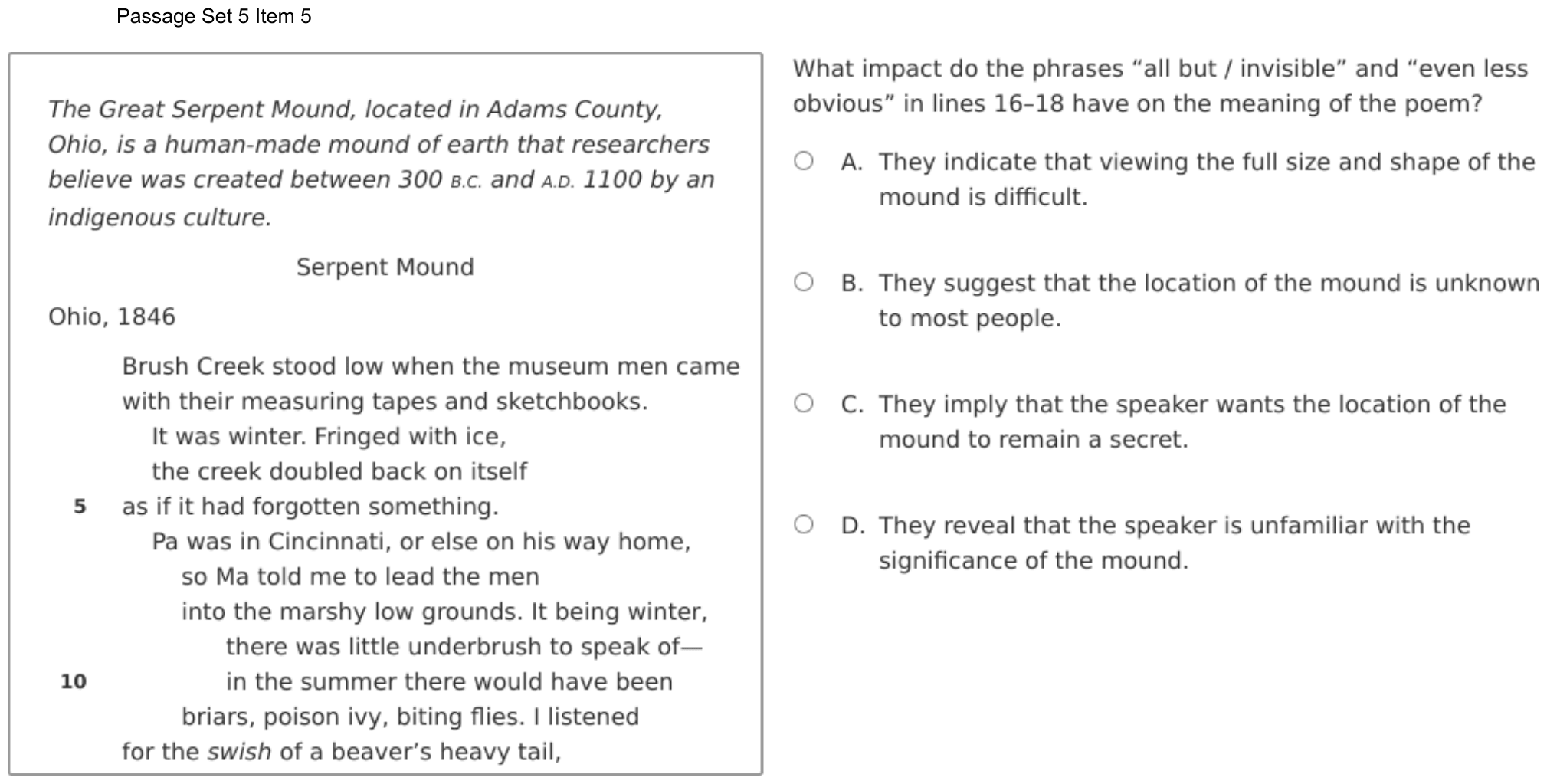 Question 30 as shown on the DOE’s digital test, page 45 of its printable version.