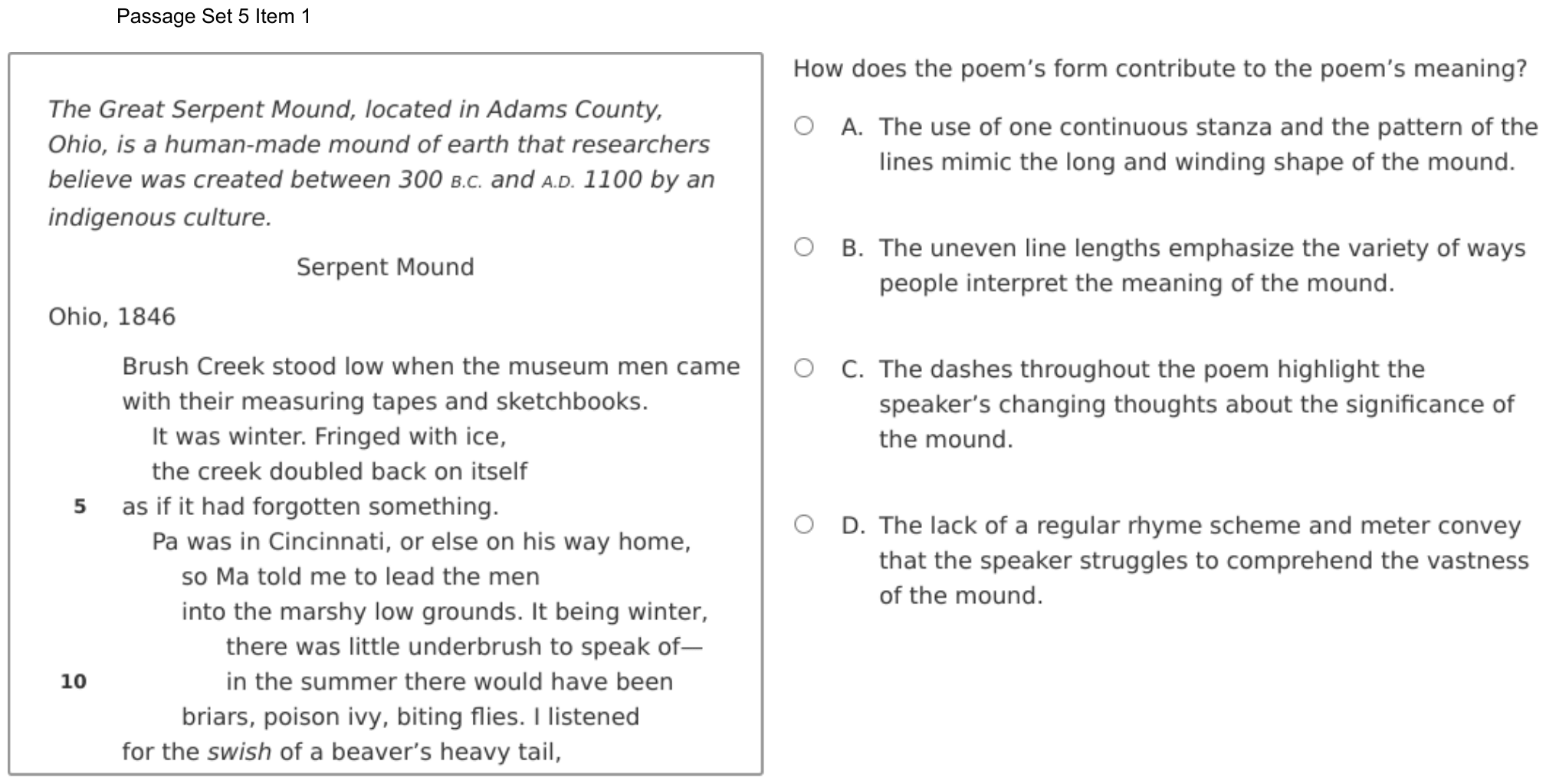 Question 26 as shown on the DOE’s digital test, page 41 of its printable version.