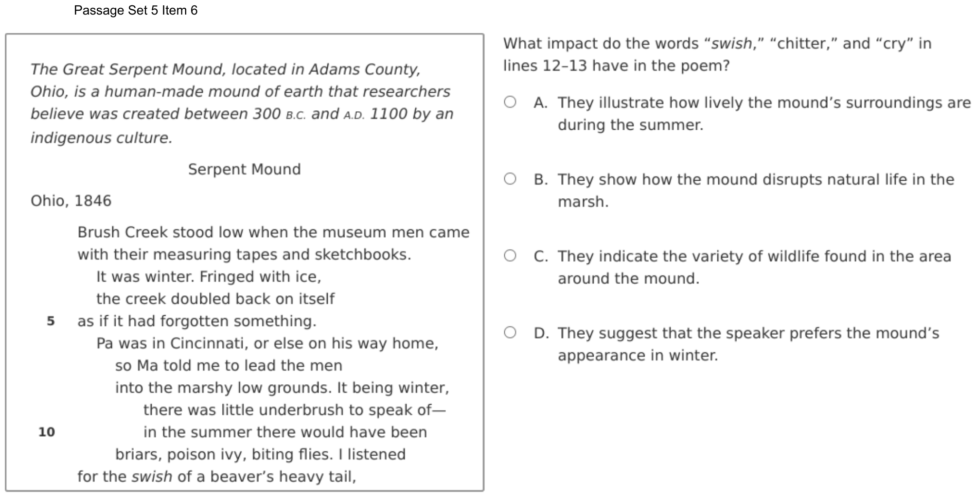 Question 31 as shown on the DOE’s digital test, page 46 of its printable version.